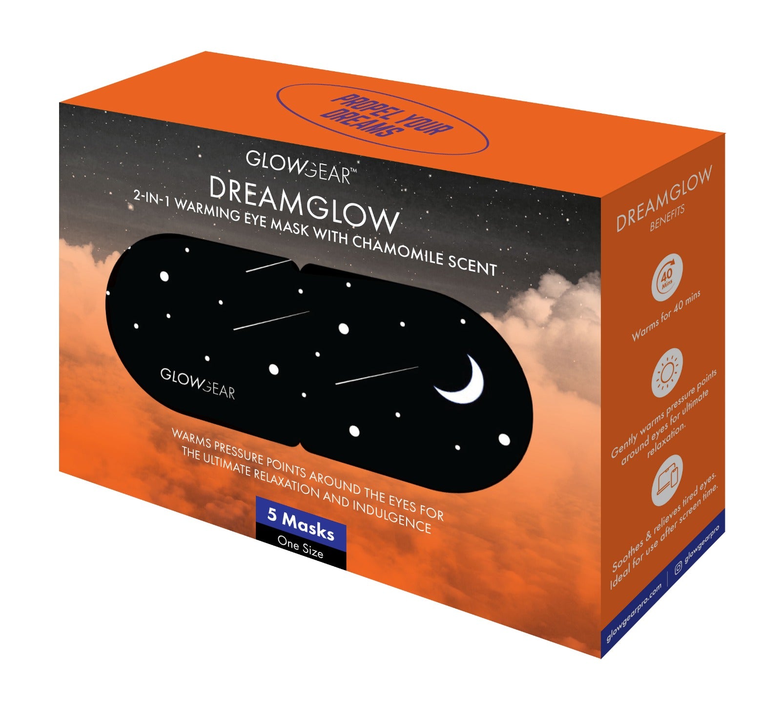 DREAMGLOW 2-in-1 Chamomile Scented Warming Eye Mask